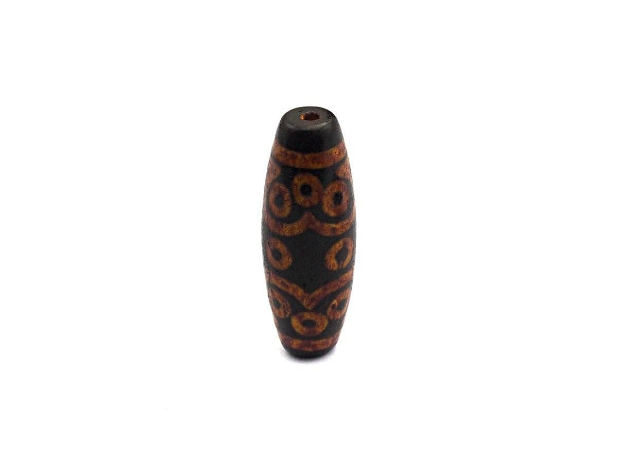 Natural Tibetan Agate Long Oval Shape Beads, Black Brown Dzi beads, Barrel Agate Beads, 10x30mm, sku#U565