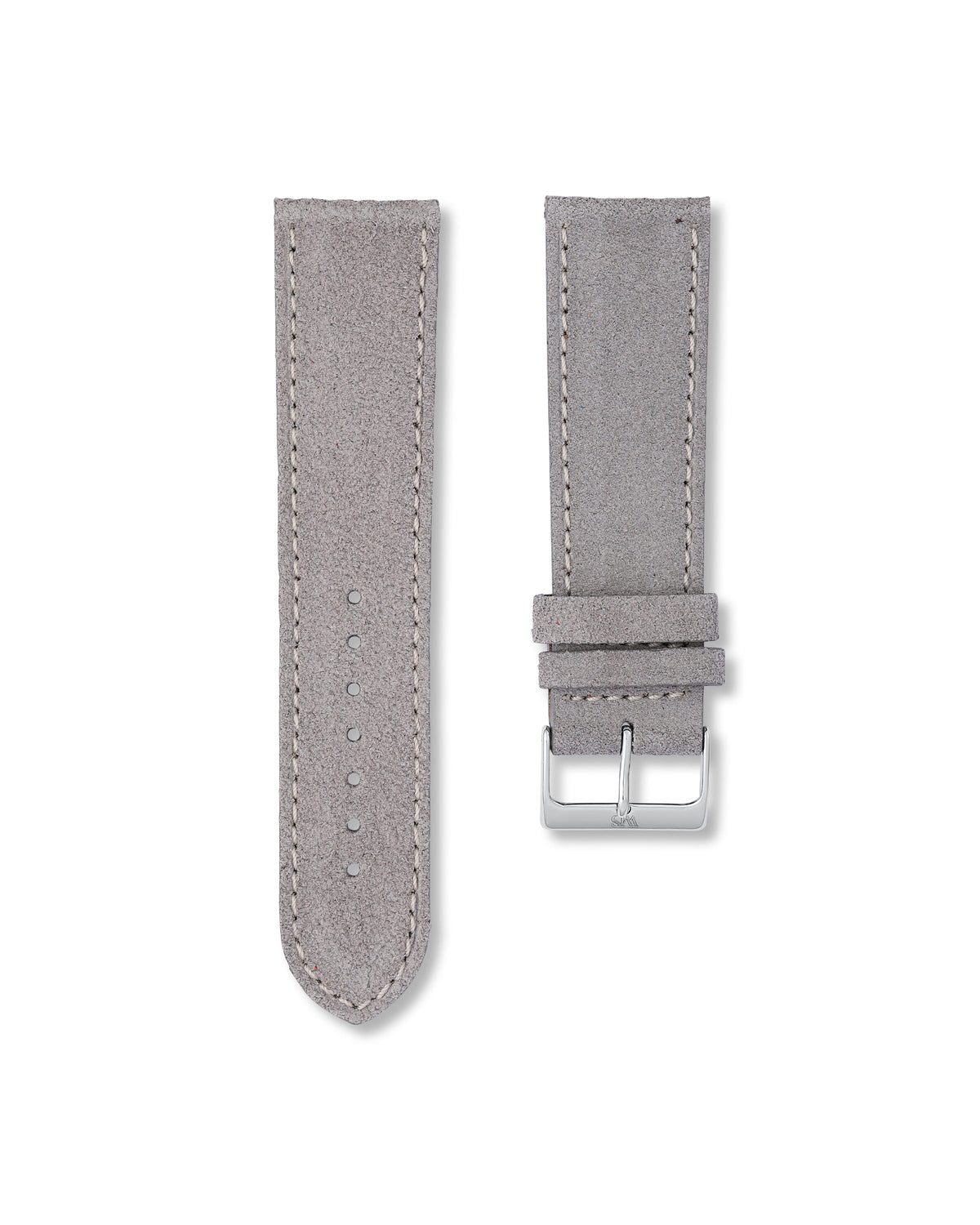 Slate Grey Suede Leather Watch Strap 24mm