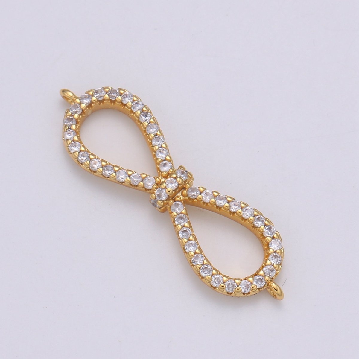 24K Dainty Gold Filled Crystal Infinity Connectors  F-564