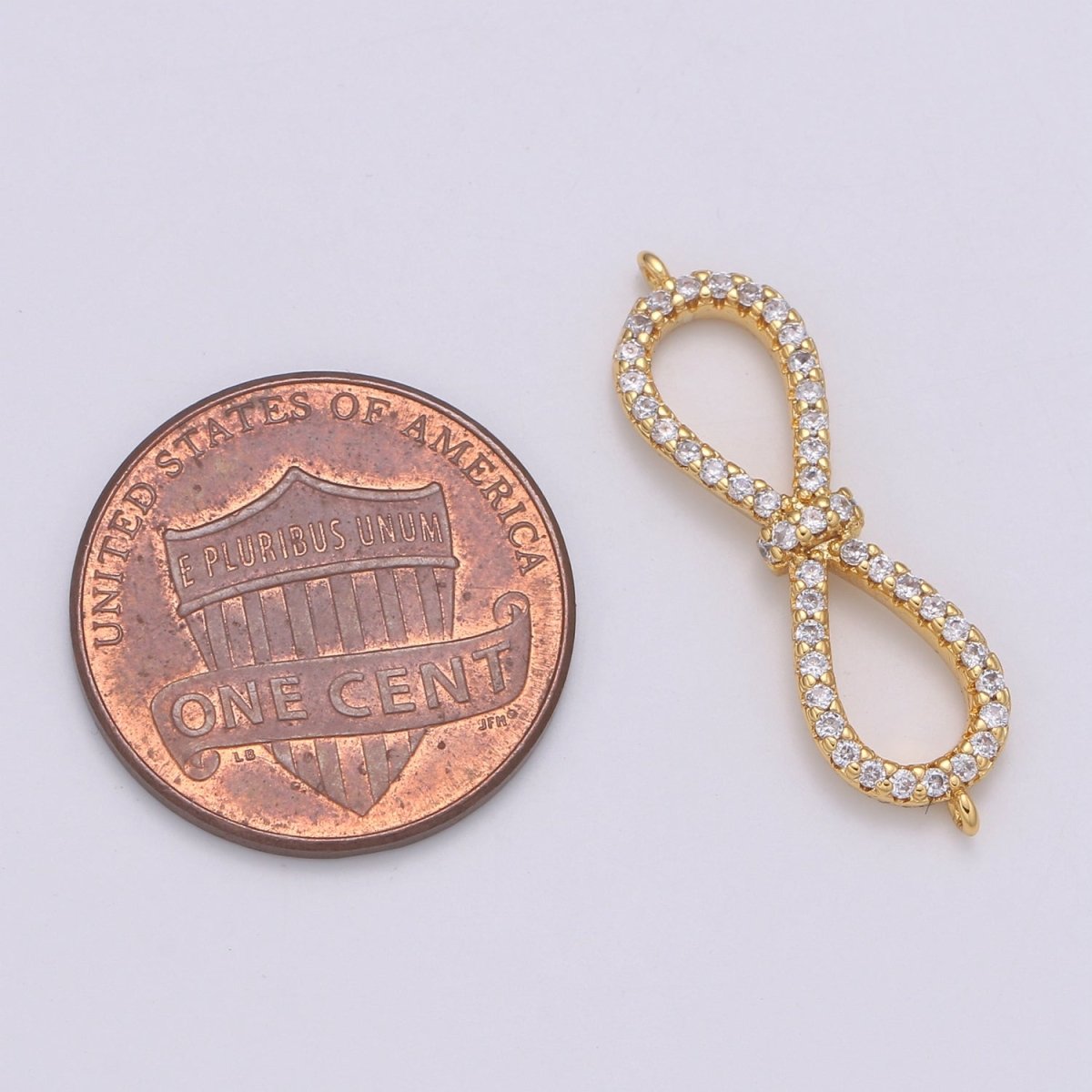 24K Dainty Gold Filled Crystal Infinity Connectors  F-564