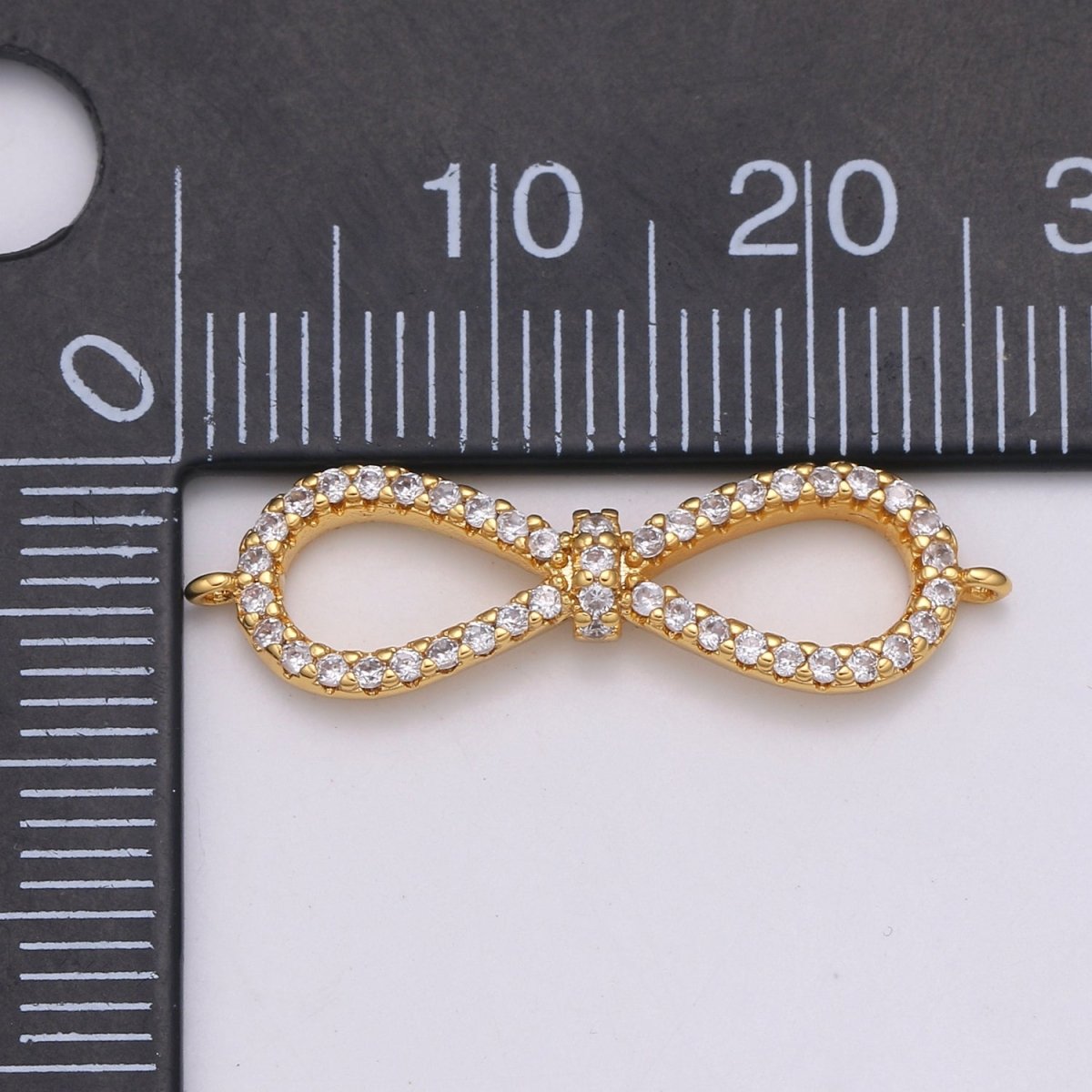 24K Dainty Gold Filled Crystal Infinity Connectors  F-564