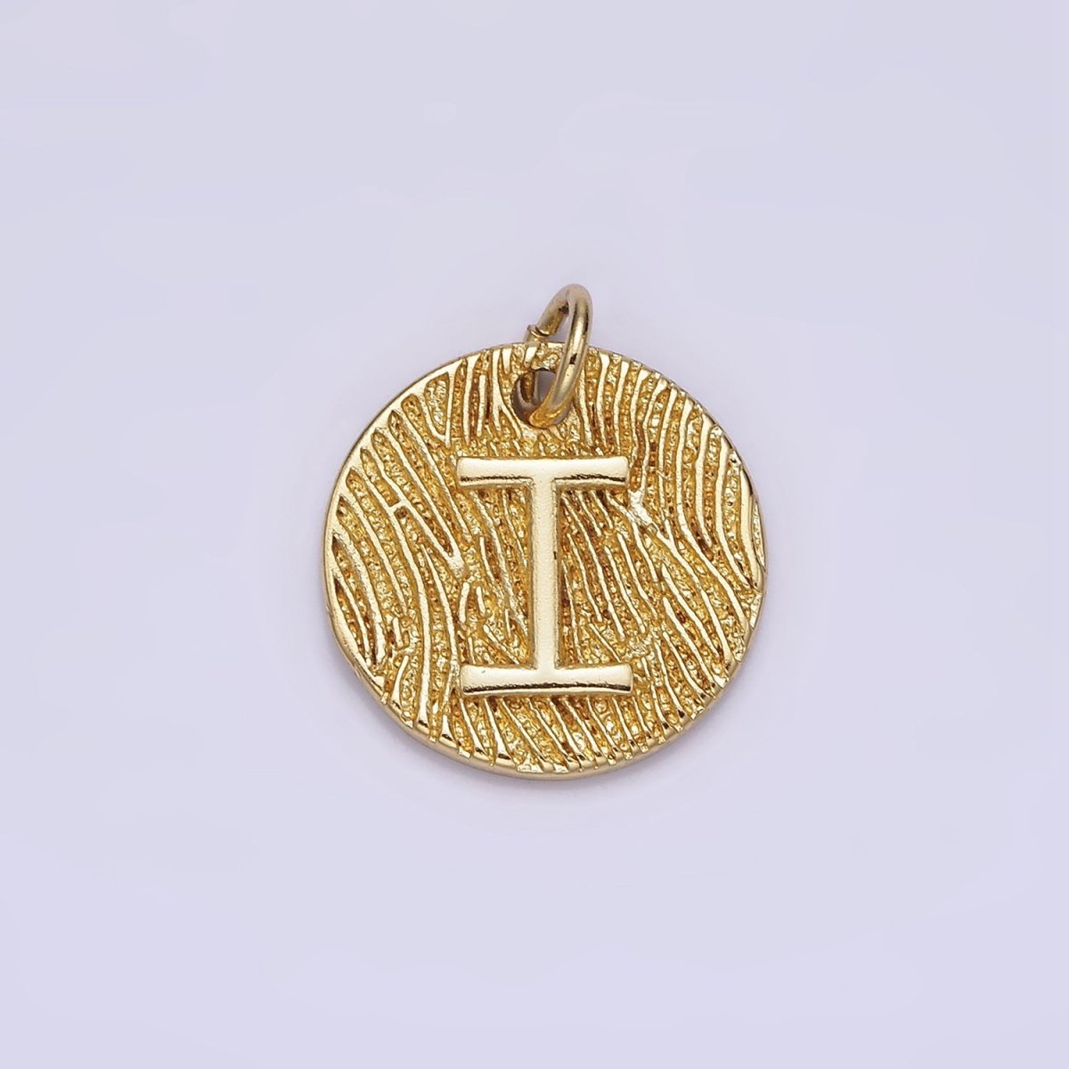 24K Gold Alphabet Charms, English Letter Pendants 15mm Initial Coin Pendants | A-A1119-A-A1131