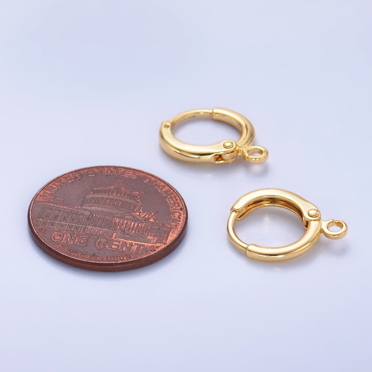 24K Gold Filled 11mm Minimalist Huggie Drop Earring Findings | Z1037