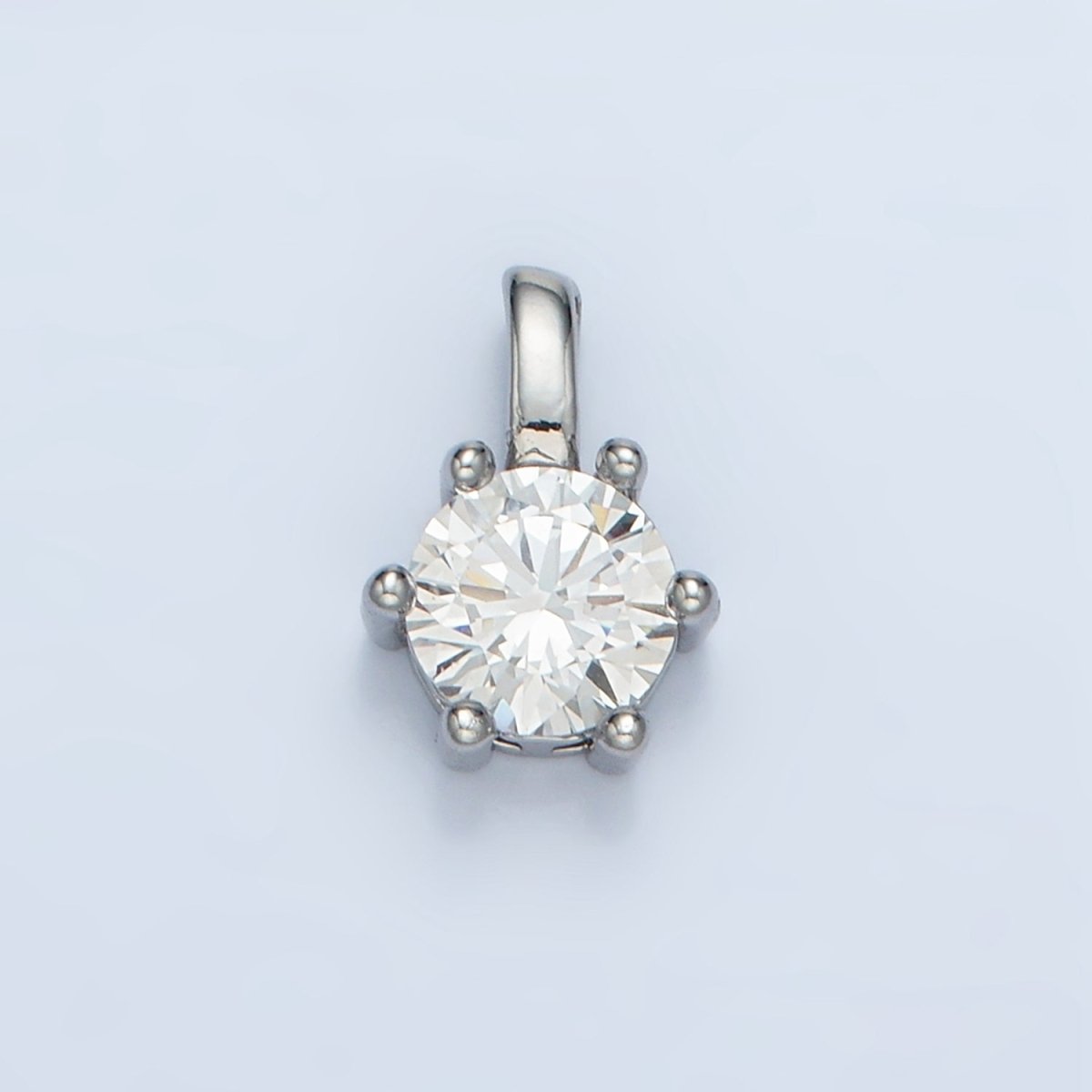 24K Gold Filled 11mm Round CZ Personalized Birthstone Pendant in Gold & Silver | AA923 - AA938