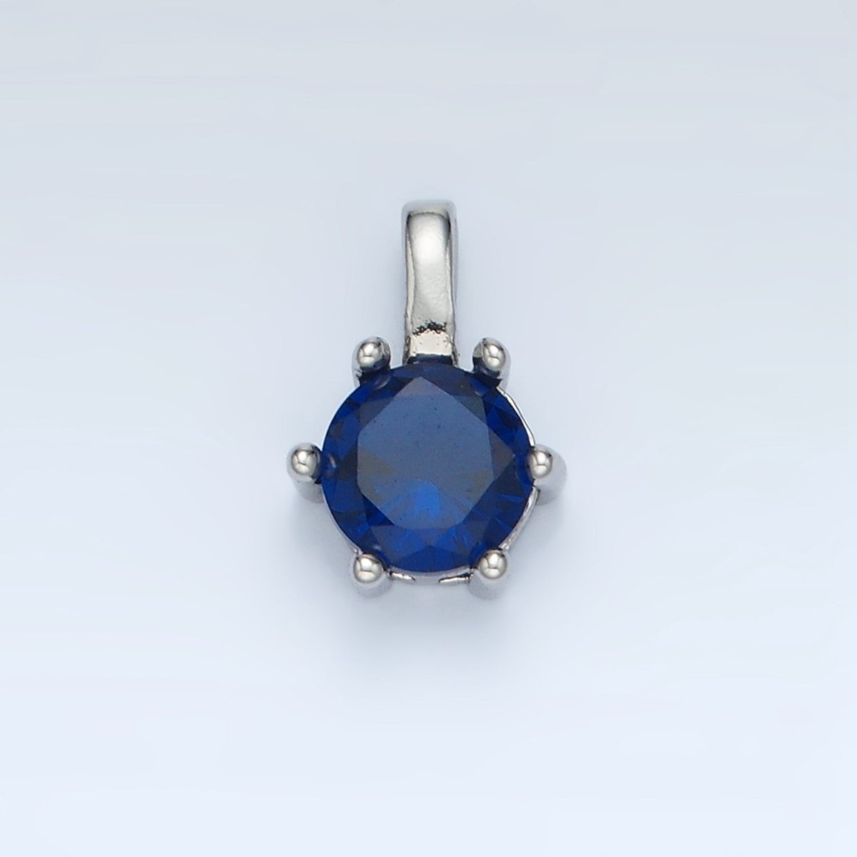 24K Gold Filled 11mm Round CZ Personalized Birthstone Pendant in Gold & Silver | AA923 - AA938