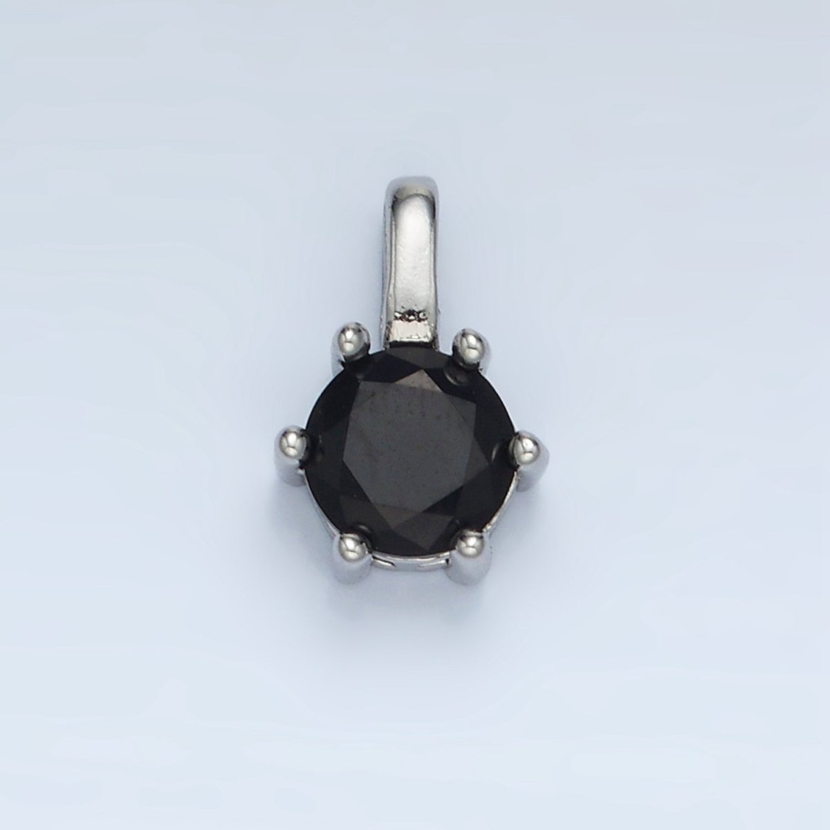 24K Gold Filled 11mm Round CZ Personalized Birthstone Pendant in Gold & Silver | AA923 - AA938