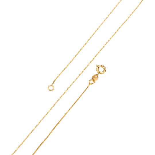 24K Gold Filled 1.7mm Box Chain Necklace Gold Filled Finished Statement Chain Necklace Ready to Wear 17.5 Inch Gold Chain w/ Spring Ring | CN-344  Clearance Pricing