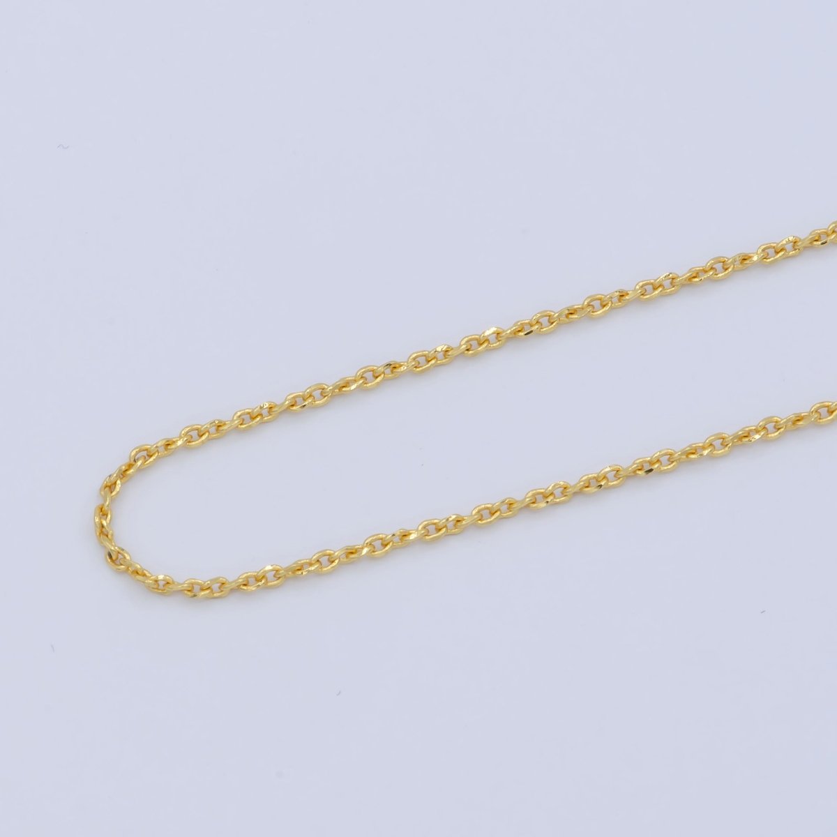 24K Gold Filled 1mm Dainty Twisted Unique Cable Link 18 Inch Layering Chain Necklace | WA-196 Clearance Pricing