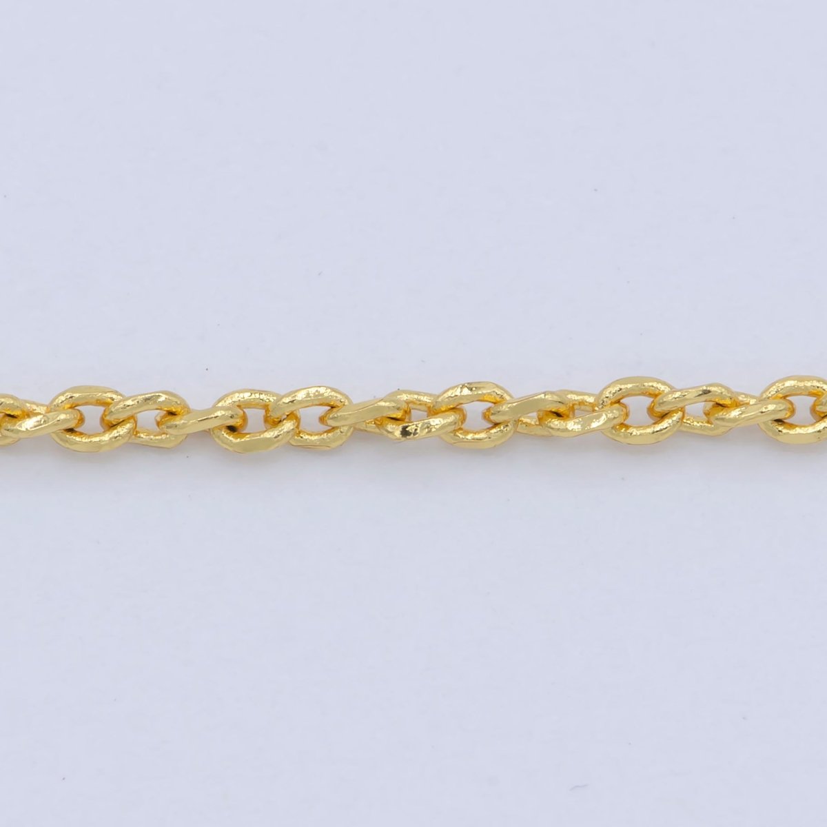 24K Gold Filled 1mm Dainty Twisted Unique Cable Link 18 Inch Layering Chain Necklace | WA-196 Clearance Pricing