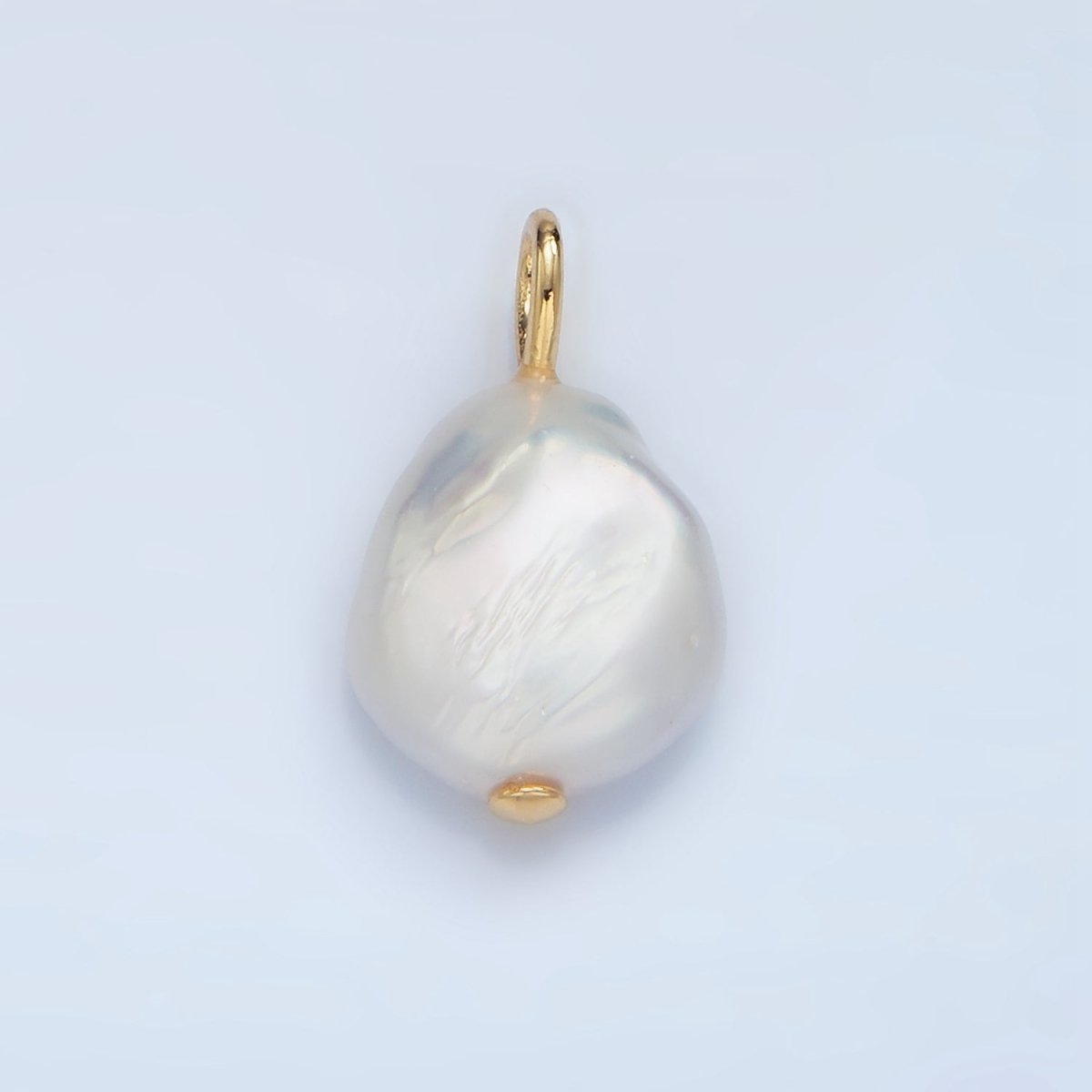24K Gold Filled 20mm White Baroque Freshwater Pearl Pendant | P1899