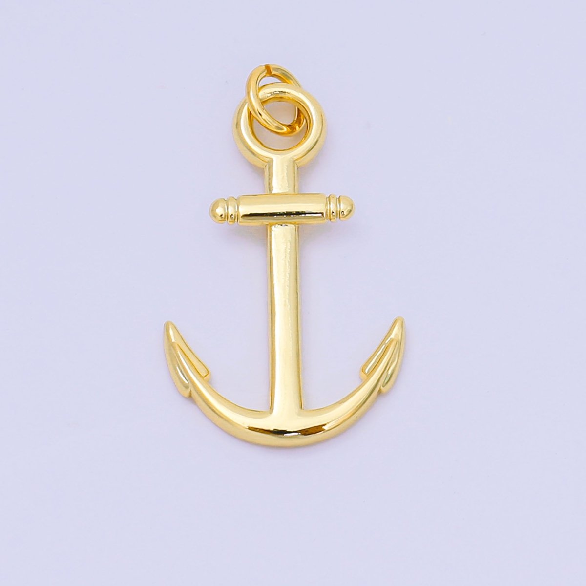 24K Gold Filled 24mm Minimalist Sea Drift Ship Anchor Charm | AH644
