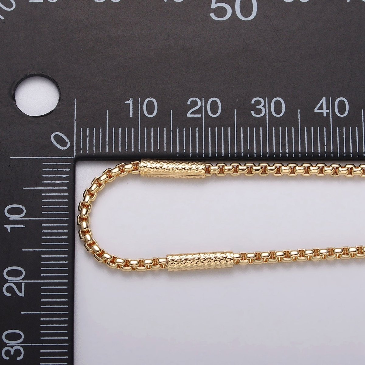 24K Gold Filled 2.5mm, 4mm Box Textured Tube Unique Unfinished Chain by Yard in Gold & Silver | ROLL-1055, -1056, ROLL-1102, -1117 Clearance Pricing
