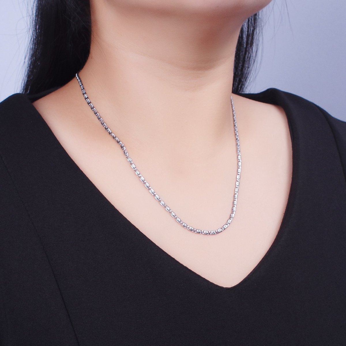 24K Gold Filled 2.5mm Snail Scroll Chain 17.5, 18.5, 19 Inches Necklace in Gold & Silver | WA-1265 - WA-1270 Clearance Pricing