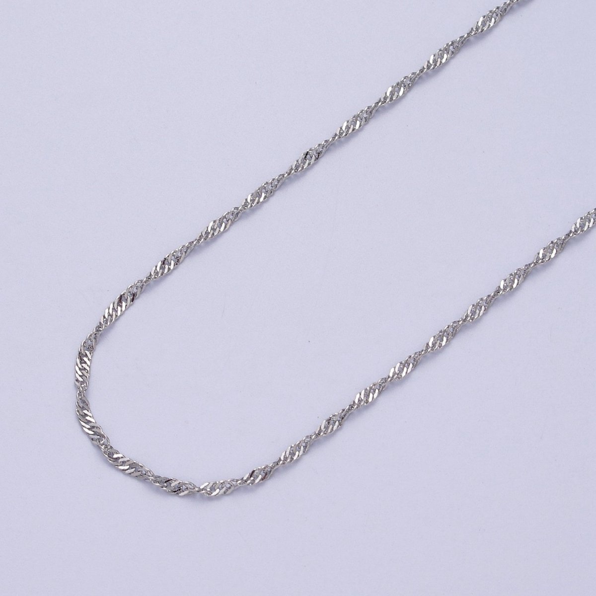 24K Gold Filled 1.7mm Width Singapore Twist Unfinished Chain in Gold & Silver | ROLL-901, ROLL-902 Clearance Pricing