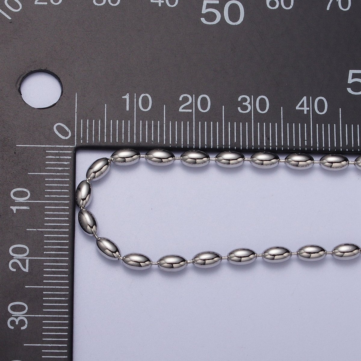 24K Gold Filled 2.8mm Oval Bead 17.5 Inch Chain Necklace in Gold & Silver | WA-1490 WA-1491