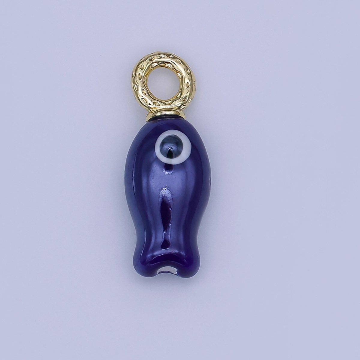24K Gold Filled 30mm Enamel Fish Sea Animal Ceramic Drop Charm | X794 - X801