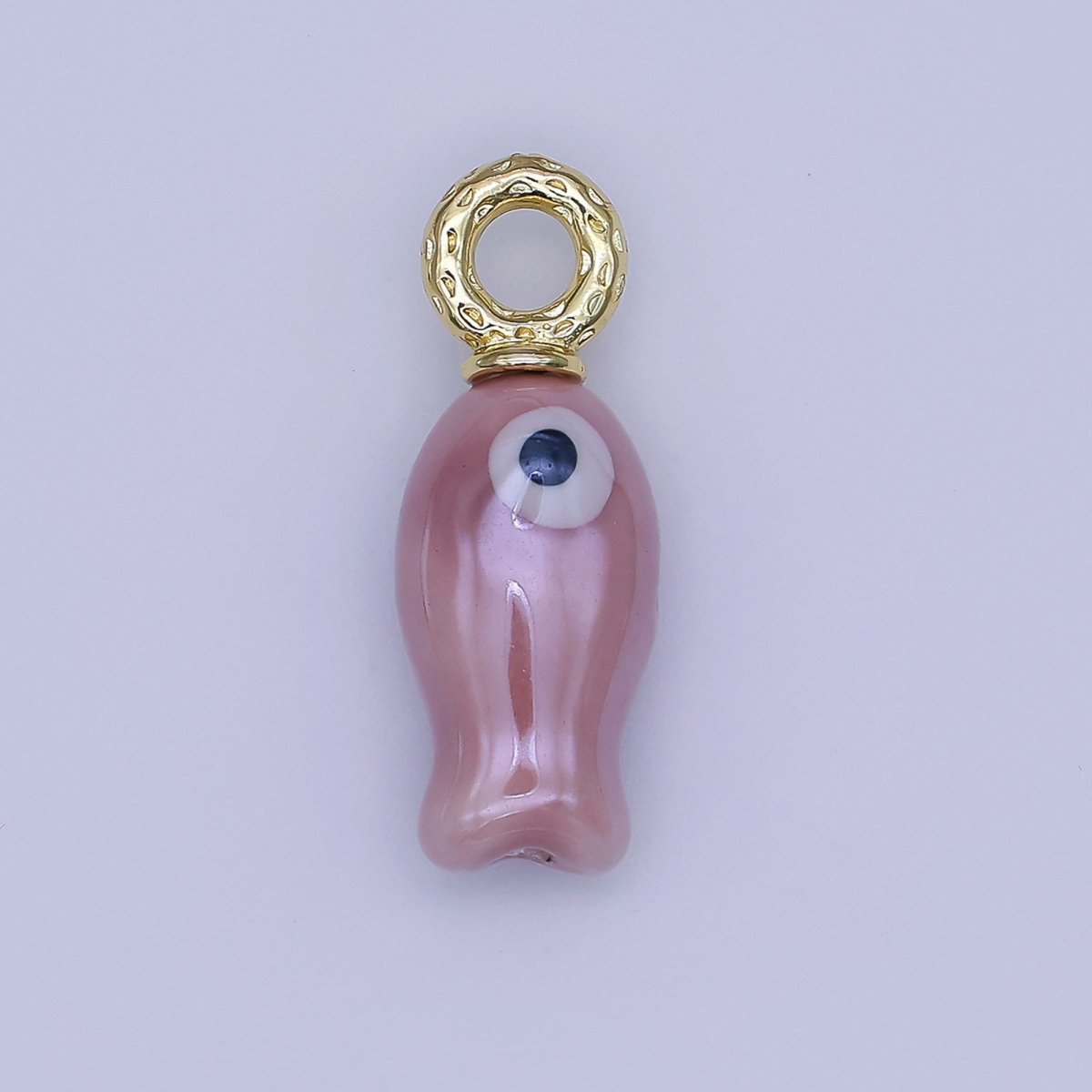 24K Gold Filled 30mm Enamel Fish Sea Animal Ceramic Drop Charm | X794 - X801