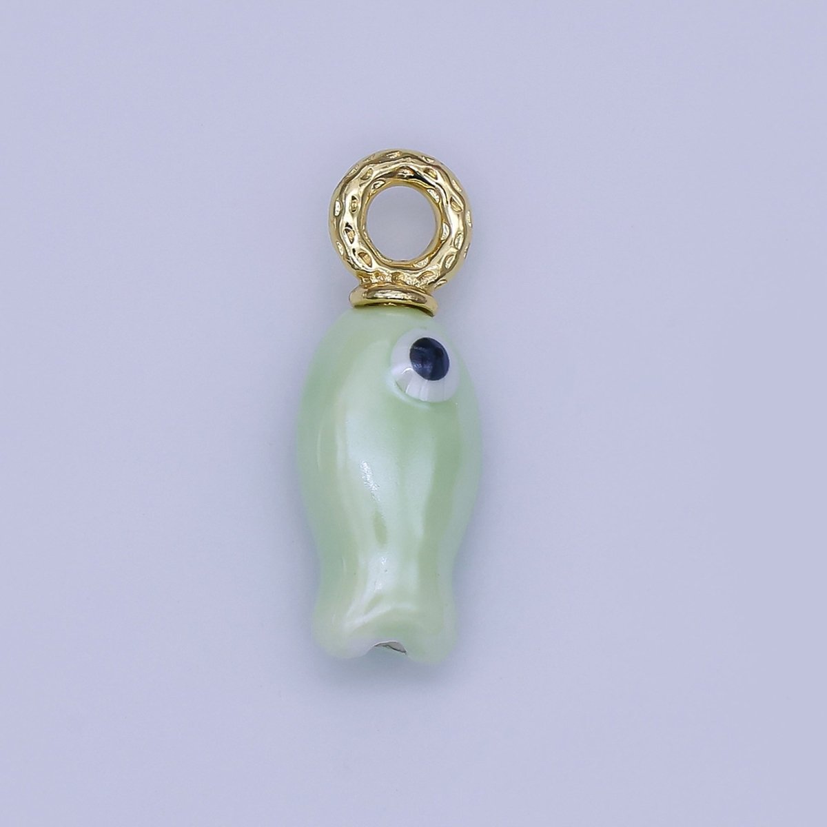 24K Gold Filled 30mm Enamel Fish Sea Animal Ceramic Drop Charm | X794 - X801