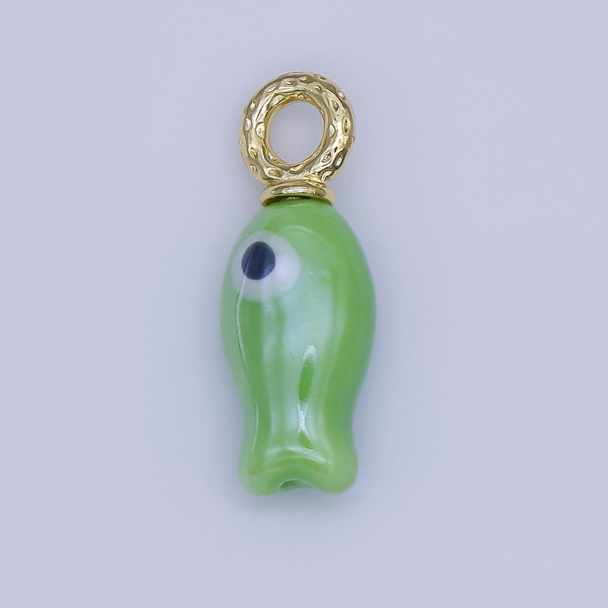 24K Gold Filled 30mm Enamel Fish Sea Animal Ceramic Drop Charm | X794 - X801
