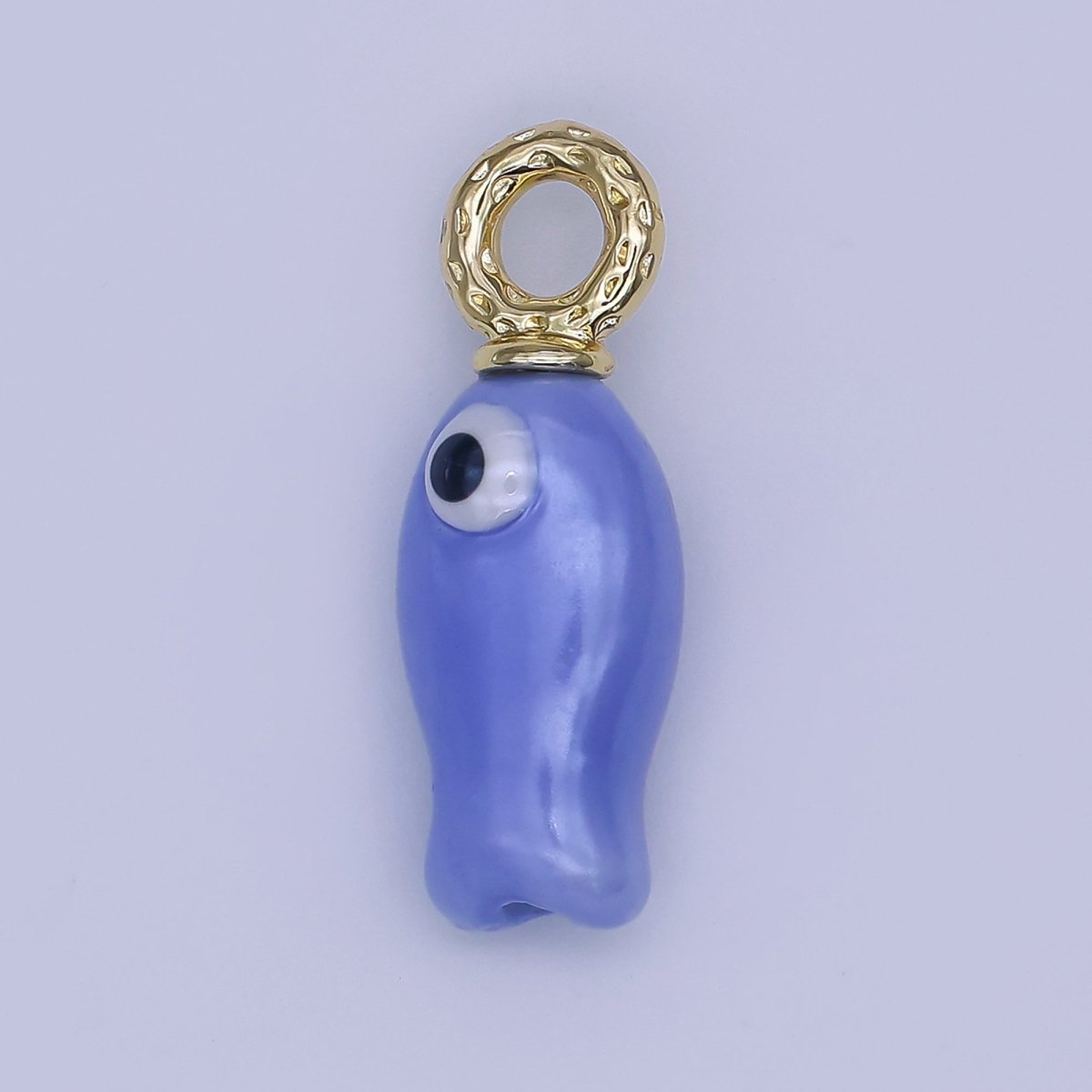 24K Gold Filled 30mm Enamel Fish Sea Animal Ceramic Drop Charm | X794 - X801