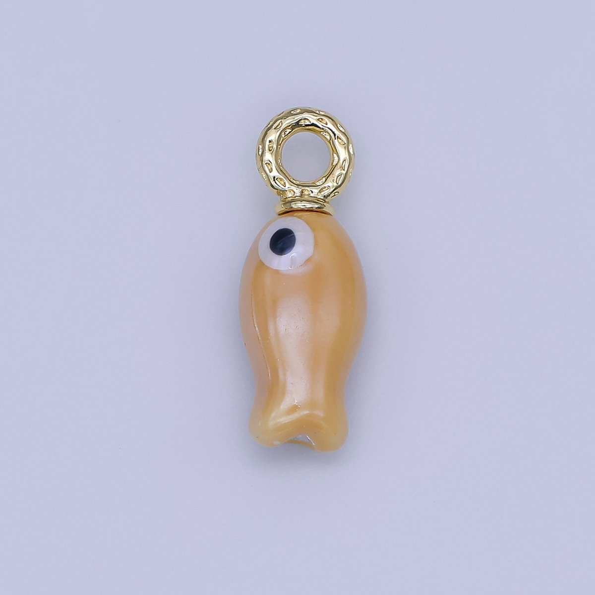 24K Gold Filled 30mm Enamel Fish Sea Animal Ceramic Drop Charm | X794 - X801
