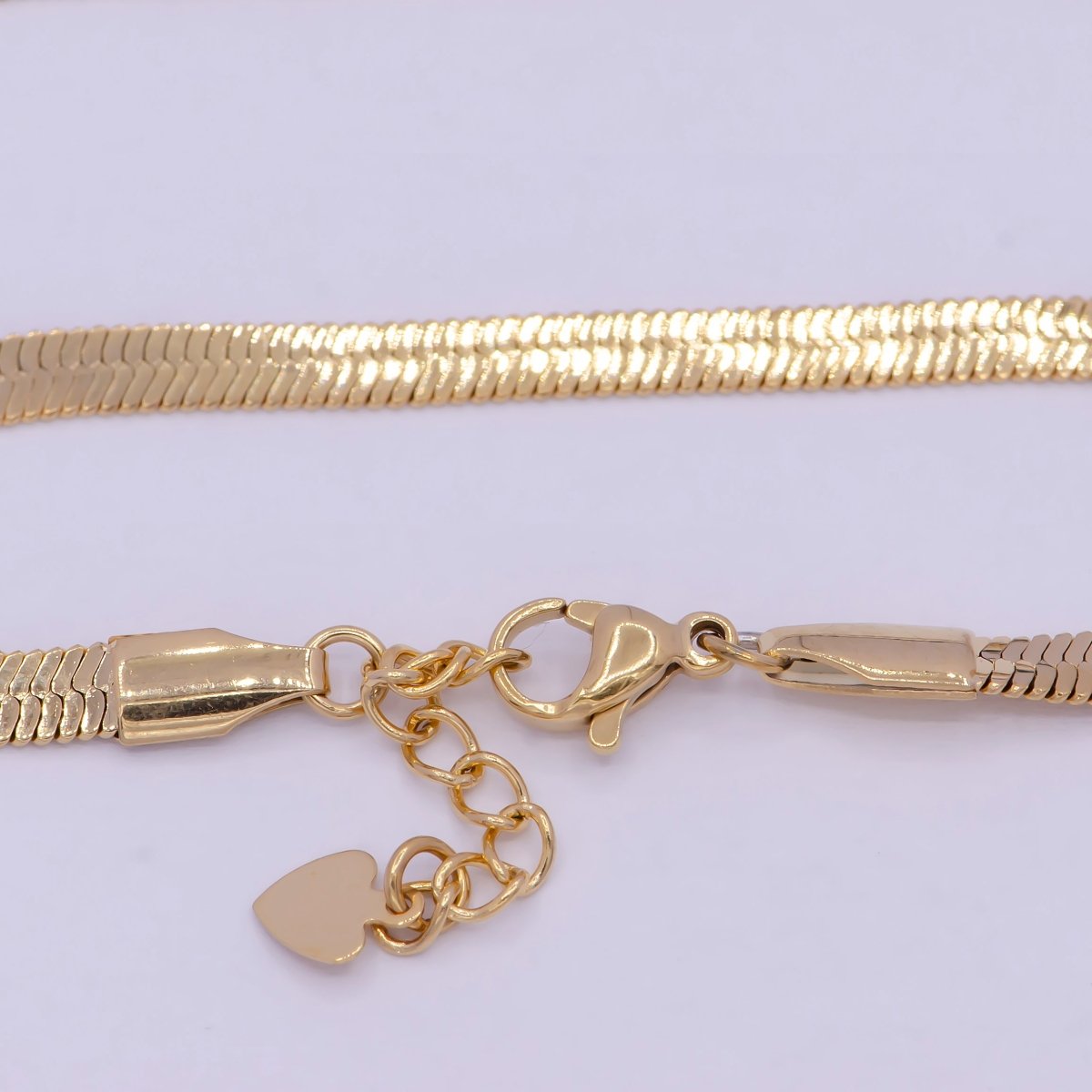 24K Gold Filled 3mm, 4mm, 5mm Herringbone Chain 7 Inch Bracelet | WA-928 WA-929 WA-927 Clearance Pricing