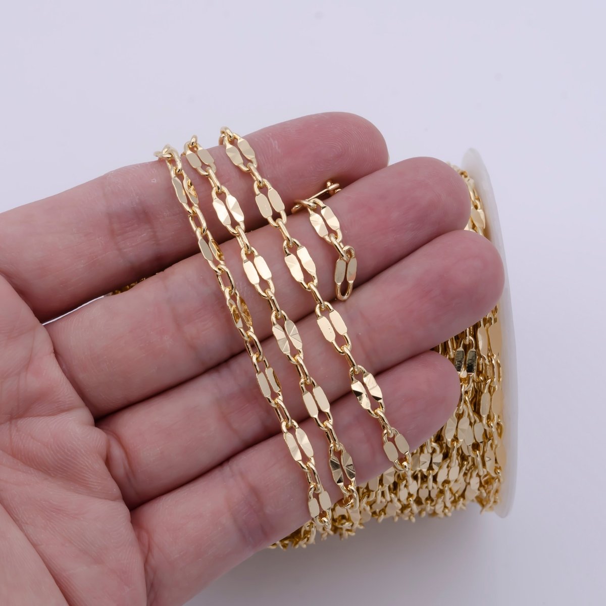 OS 24K Gold Filled 4.2mm scroll Unique Unfinished Bulk Chain Supply For Jewelry Making | ROLL-867
