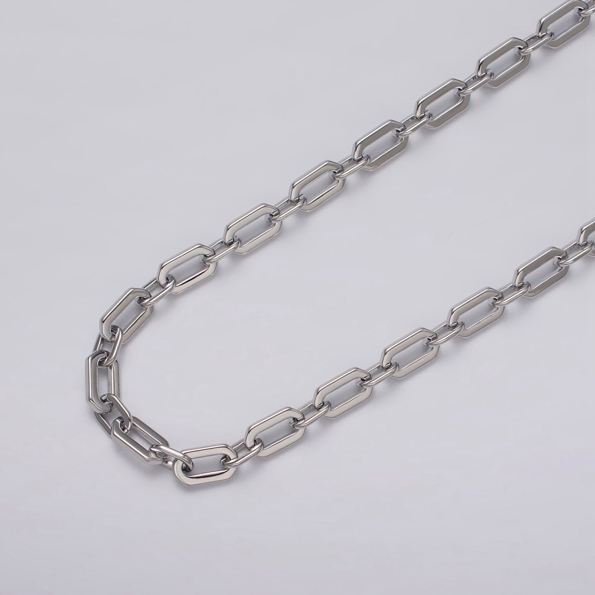 24k Gold Filled 5.5mm Hexagonal PaperClip Cable Link Unfinished Chain in Gold & Silver | ROLL-1122 ROLL-1205 Clearance Pricing