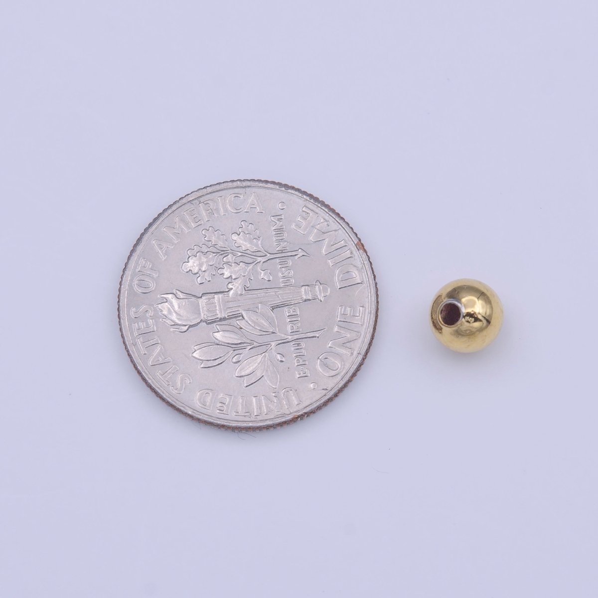 24K Gold Filled 5mm Round Minimalist Bead Crimp Jewelry Making Supply | Z-407