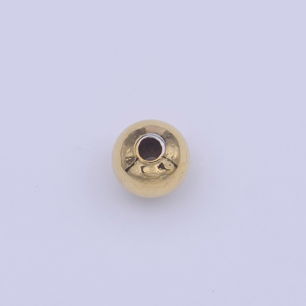 24K Gold Filled 5mm Round Minimalist Bead Crimp Jewelry Making Supply | Z-407