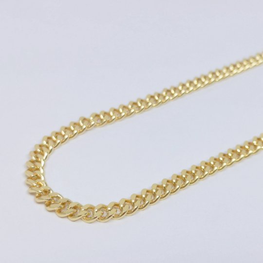24K Gold Filled 7mmx5.9mm Cuban Curb Chain by Yard, Cuban Curb Chain, Wholesale bulk Roll Chain for DIY Craft, Thickness 2.2mm | ROLL-416 Clearance Pricing