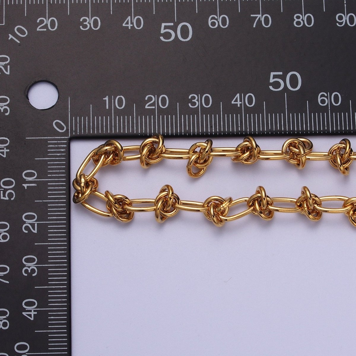 24K Gold Filled 8mm, 13mm Geometric Knot Paperclip Unfinished Chain in Gold & Silver | ROLL-00994 ROLL-00995, ROLL-00960 ROLL-00961 Clearance Pricing