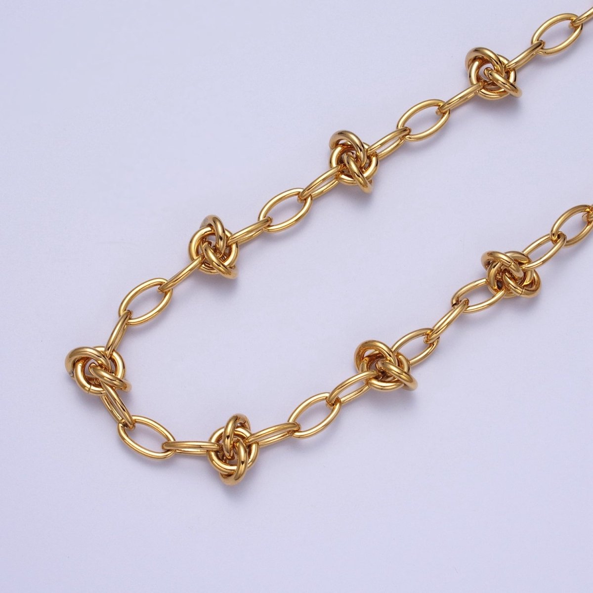 24K Gold Filled 8mm, 13mm Geometric Knot Paperclip Unfinished Chain in Gold & Silver | ROLL-00994 ROLL-00995, ROLL-00960 ROLL-00961 Clearance Pricing
