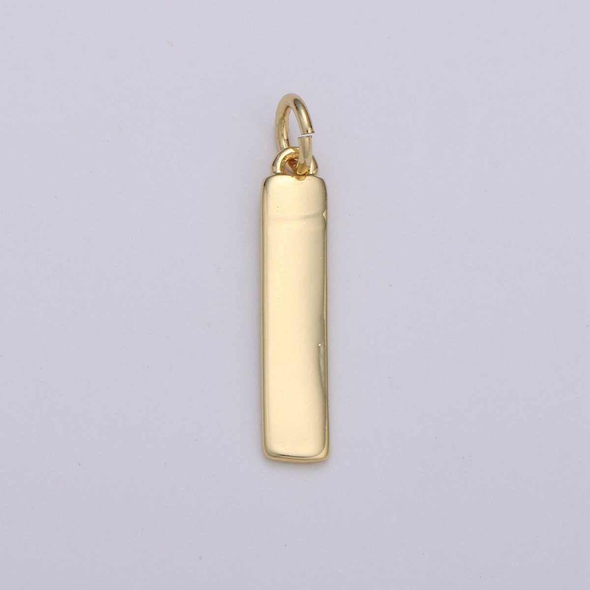 24k Gold Filled and Silver Long Rectangle Charm,  Dainty Women Necklace, Gold Filled Charm, For DIY Jewelry, Gold Color | D-542 D-543