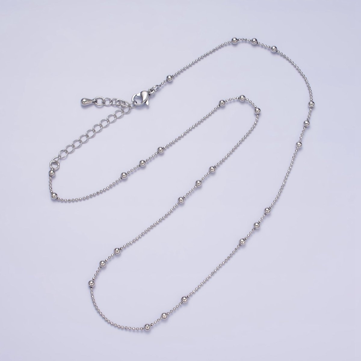 24k Gold Filled Beaded Satellite Chain Gold Filled Silver Chain Simple Everyday Layering Necklace 15.75 Inch | WA-1855 WA-1856 Clearance Pricing
