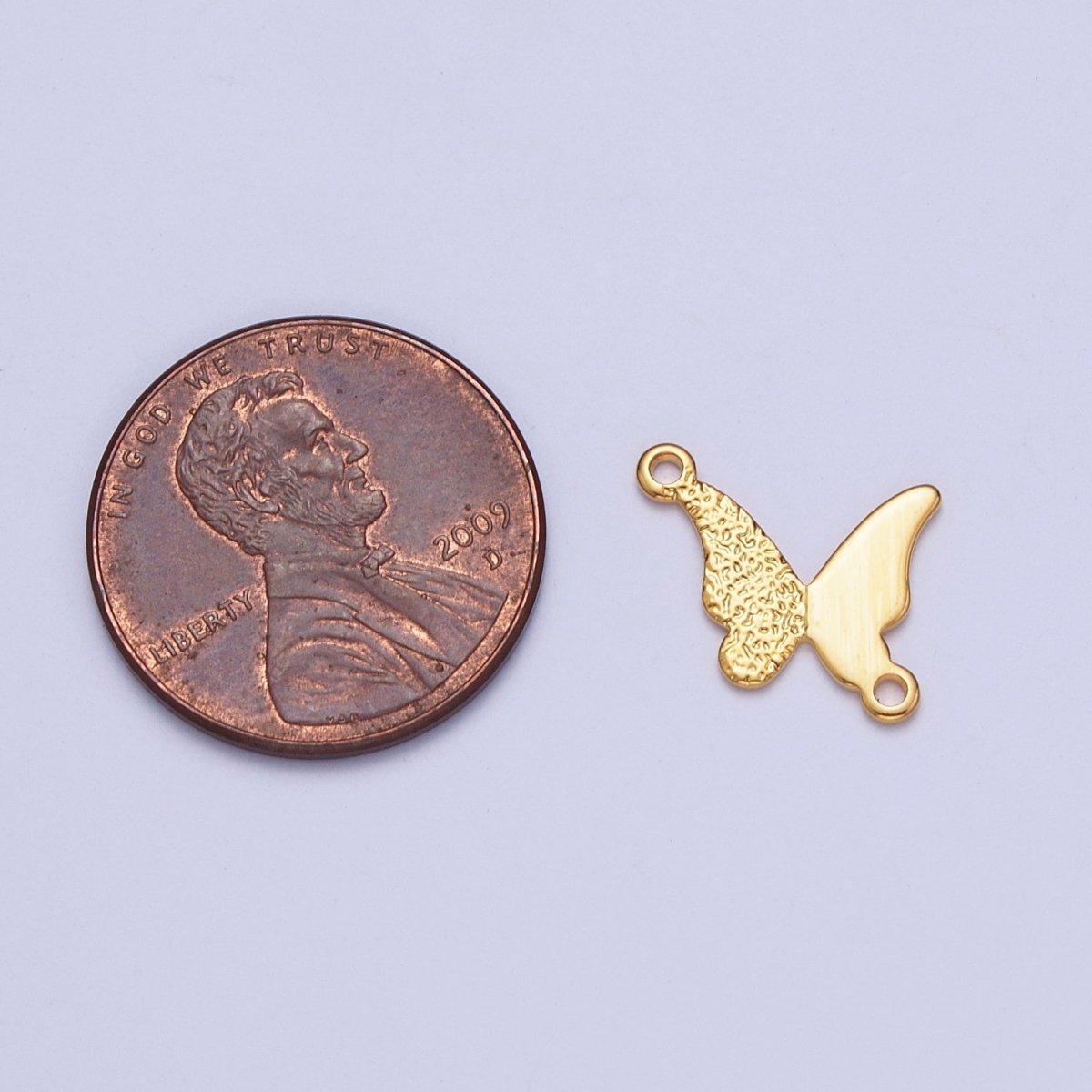 24K Gold Filled Butterfly Charm Connector Gold Textured design Butterfly Connector for Bracelet Necklace Supply G-524