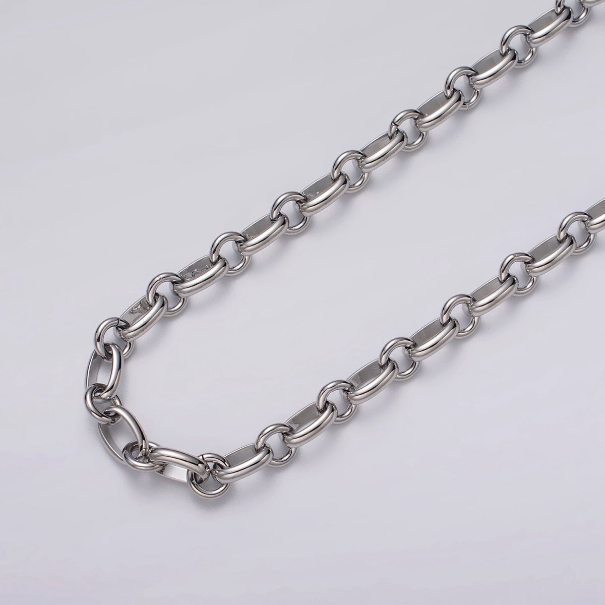 24k Gold Filled Cable Rolo Link Unfinished 7mm Chain by Yard in Gold & Silver | ROLL-1120 ROLL-1206