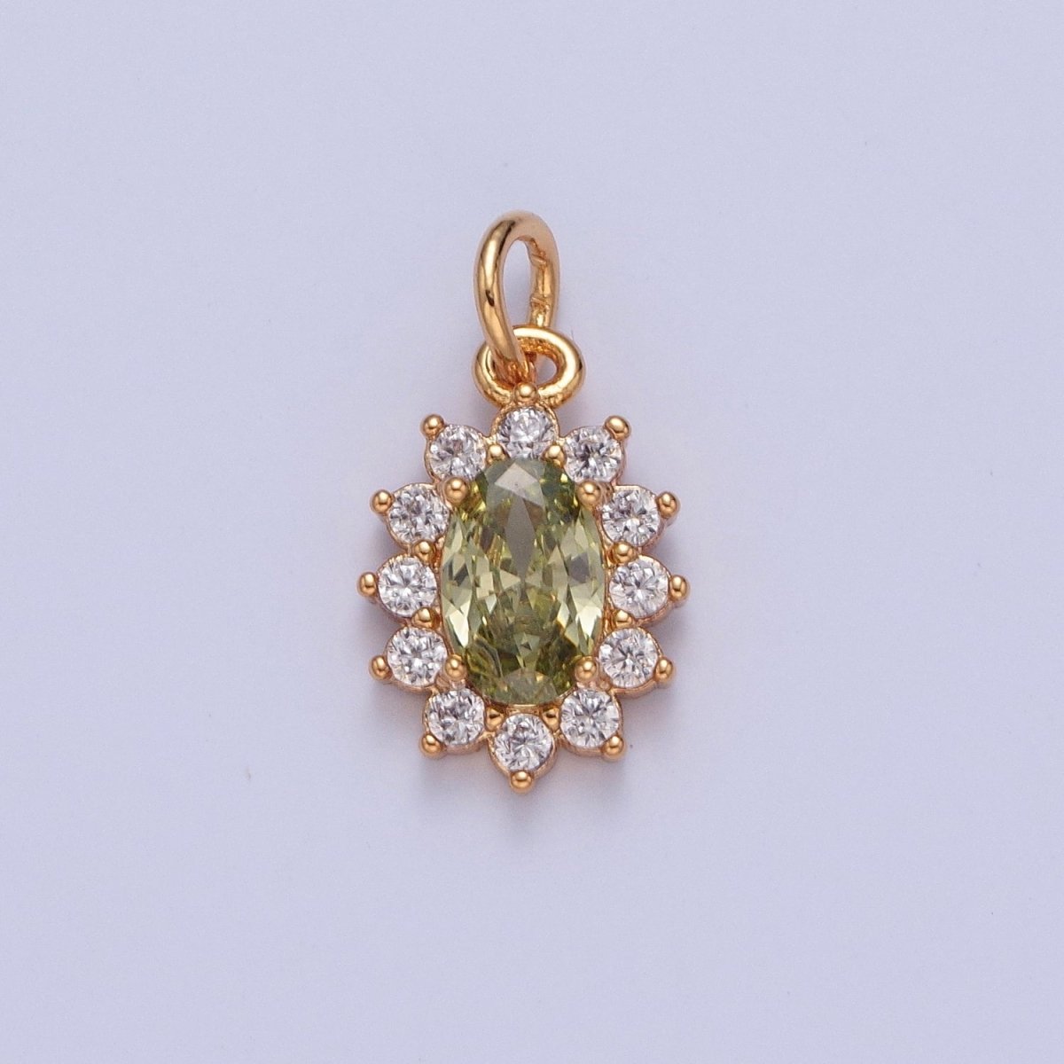 24K Gold Filled Celestial Sun Cubic Zirconia Charm For DIY Jewelry Necklace Making | X-082 - X-087