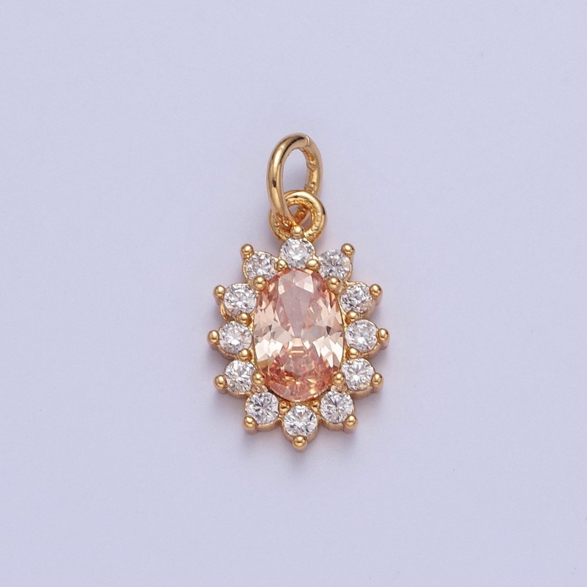 24K Gold Filled Celestial Sun Cubic Zirconia Charm For DIY Jewelry Necklace Making | X-082 - X-087