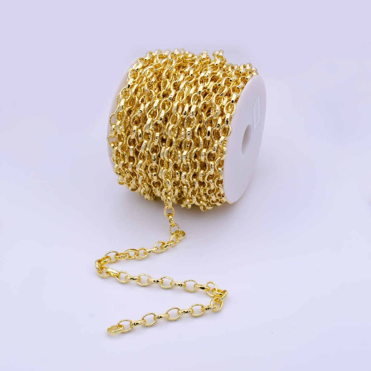 OS 24K Gold Filled Chunky Oval Cable Link For Statement Jewelry Bold Gold Chain Link by Yard Wholesale Chain | ROLL-795 Clearance Pricing