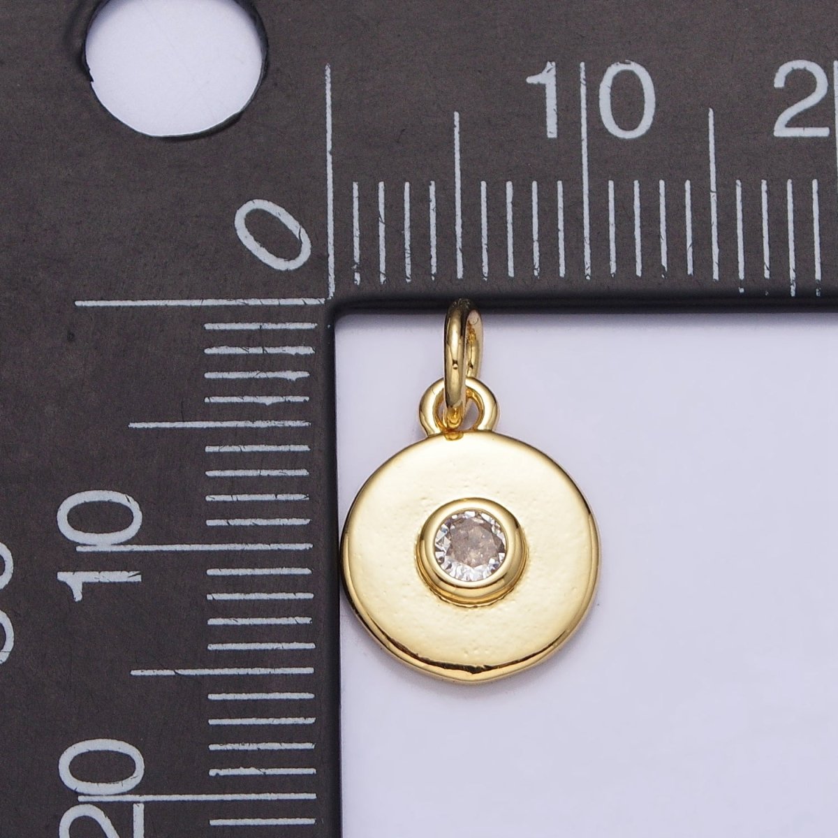 24K Gold Filled Clear CZ Gold 10mm Round Add-On Charm | AC-314
