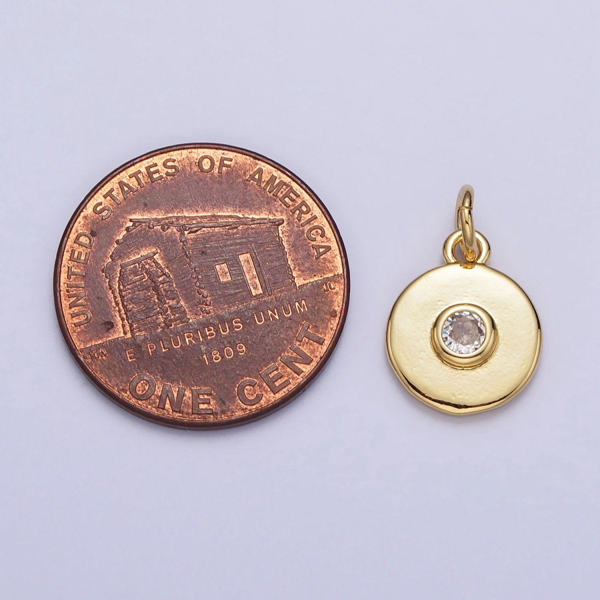 24K Gold Filled Clear CZ Gold 10mm Round Add-On Charm | AC-314