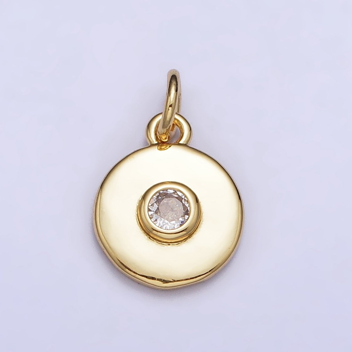 24K Gold Filled Clear CZ Gold 10mm Round Add-On Charm | AC-314