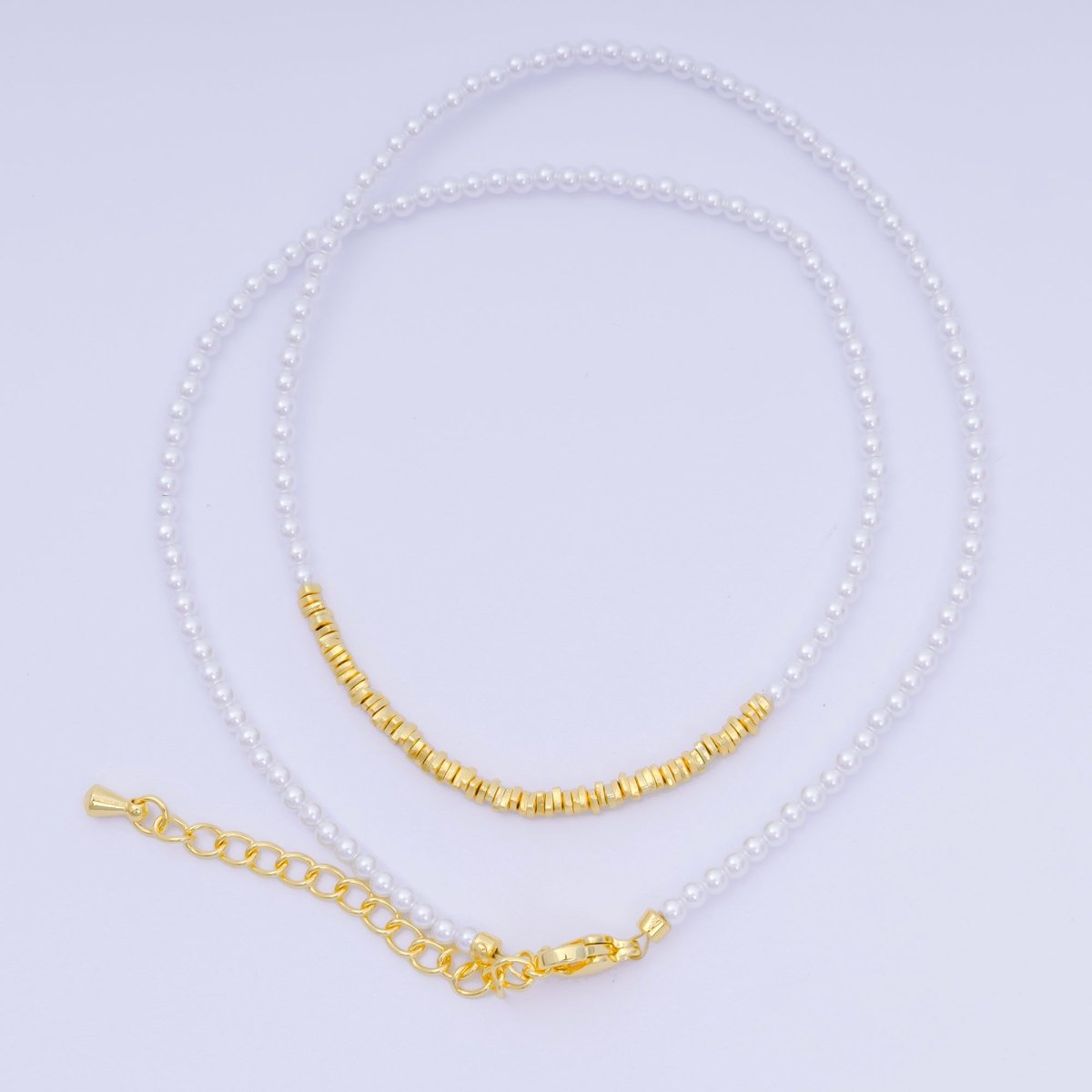 24K Gold Filled Colorful Gemstone Bead Necklace 16.92 Inch with Extender | WA-3626 - WA-3644
