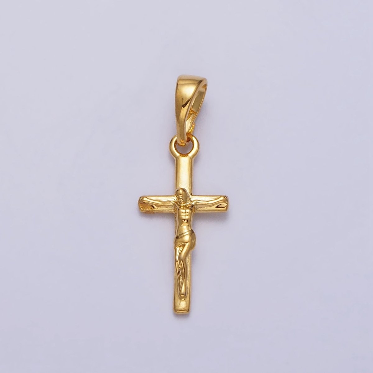 24k Gold Filled Cross Pendant Crucifix Charm Jesus on the Cross AA-021