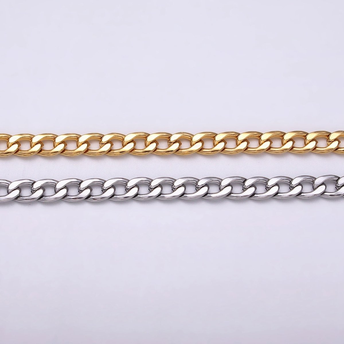 24K Gold Filled Curb Chain 5 mm Dainty Miami Cuban Curb Unfinished Chain by Yard | ROLL-1293 ROLL-1294 Clearance Pricing