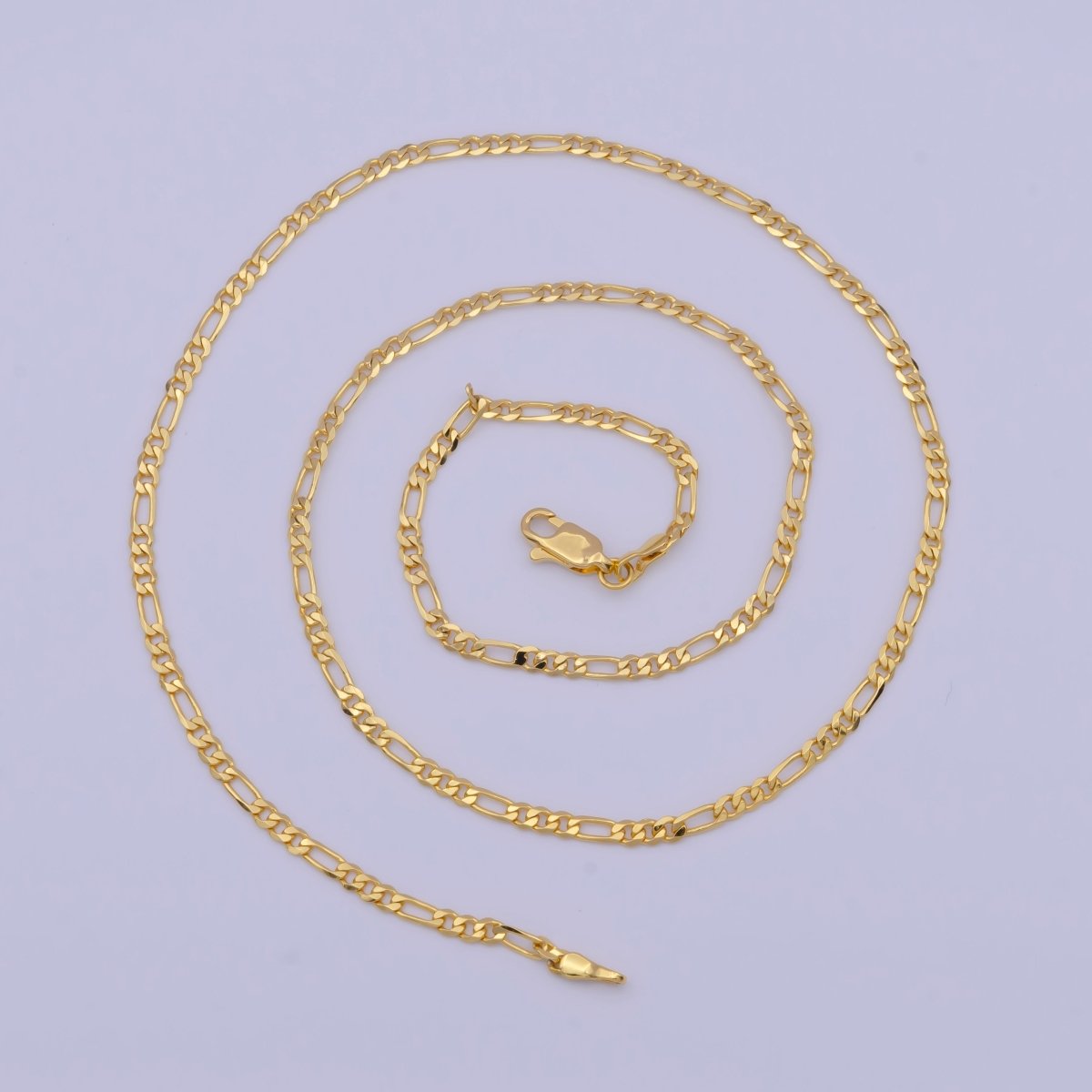 24K Gold Filled Dainty Figaro Chain Minimalist Necklace, Unisex Figaro Chain Necklace 2.4mm Width Ready to Wear | WA-1130 Clearance Pricing