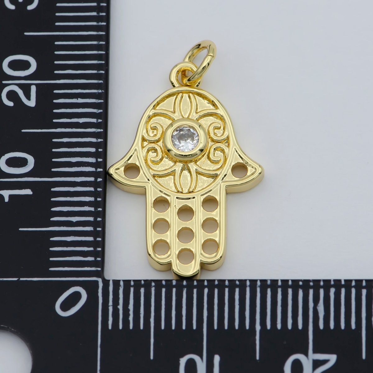 24K Gold Filled Dainty Hamsa Charm,Small Hamsa Heand Pendant,Simple Hamsa Jewelry, Hand of Fatima, Hand of Fatima Pendant, Evil Eye Charm M-365