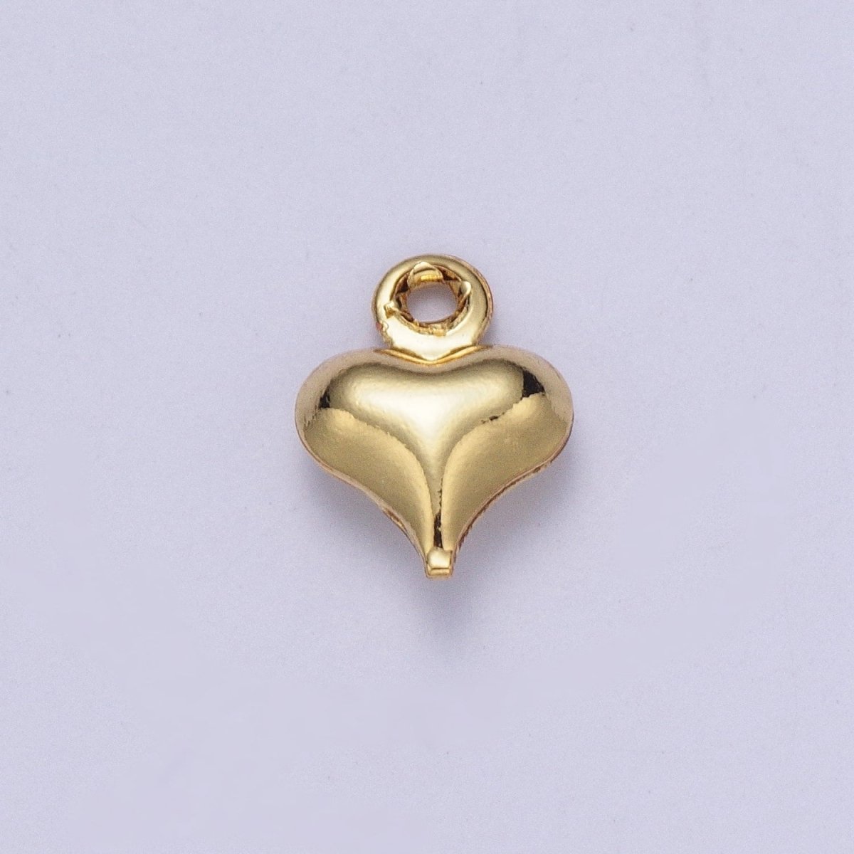 24K Gold Filled Dainty Minimalist Heart Love Charm, Small Simple Gold Heart Love For Jewelry Making AG-092
