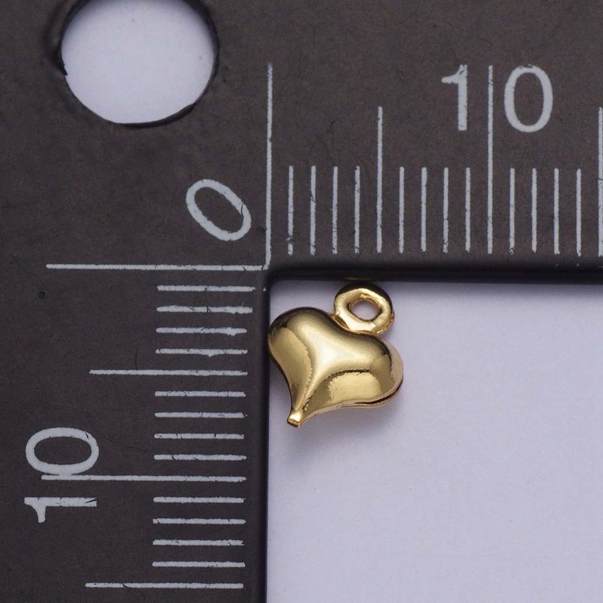 24K Gold Filled Dainty Minimalist Heart Love Charm, Small Simple Gold Heart Love For Jewelry Making AG-092